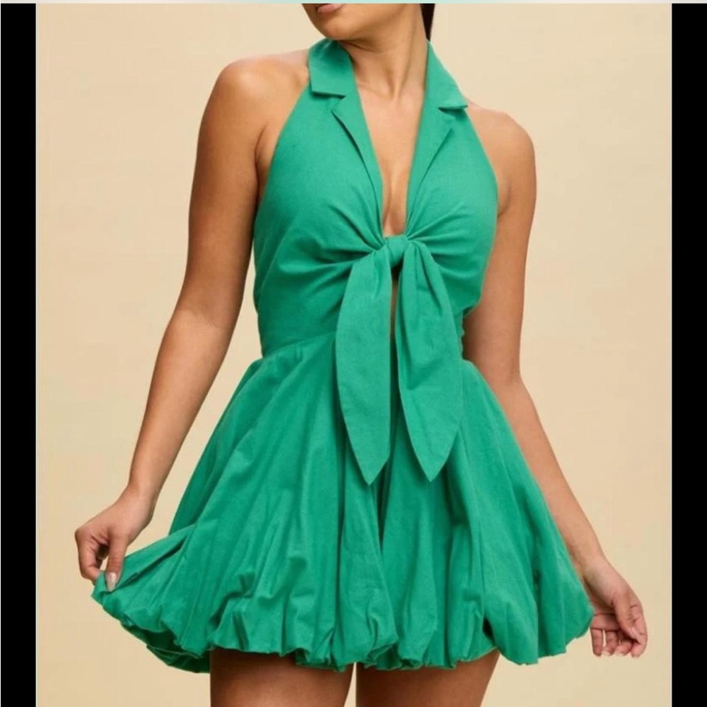 Luxxel Vibrant Green Backless Dress